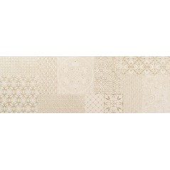 Carrelage décor argent brillant fond crème 30x90cm rectifiée Porce9530 omnia white