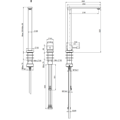 Mitigeur évier moderne à hauteur variable chromé brillant F7037CR