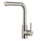 Mitigeur évier inox contemporain robinet design avec bec pivotant et douchette extractible F7025INOX