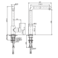 Mitigeur évier inox contemporain robinet design avec bec pivotant et douchette extractible F7025INOX