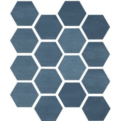 Carrelage hexagonal, petite tomette bleu nuancé mat imitation fait main , 11x10cm apeswitch bleu