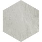 Carrelage imitation marbre blanc ou gris mat hexagone apegverona 13.9x16cm