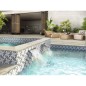 Carrelage piscine imitation carreau ciment gris et blanc apeg gina 15x15x0.9cm, R10 apeg gina