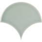 Carrelage grande écaille  apegdynamic skylight 15.5x17cm, brique 7.5x20cm bleu gris nuancé émail craquelé brillant,