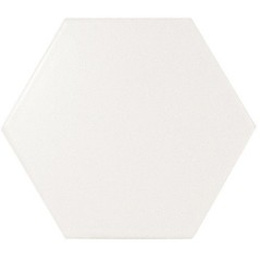 Carrelage hexagonal en grès cérame émaillé blanc mat 15x17cm, natucnewpanal farina