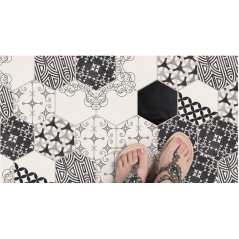 Carrelage hexagonal en grès cérame émaillé patchwork mat 15x17cm, natucnewpanal modeli mix.