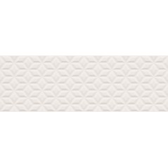 Carrelage moderne blanc satiné en relief 25x75x1cm rectifié santaspringpaper 3d-02