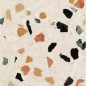 Carrelage ciment terrazzo véritable granito brillant ou mat crème CARPPG30 40x40X1.2cm eclats de marbre gros grains