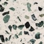 Carrelage ciment terrazzo véritable granito brillant ou mat CARPPG32 40x40X1.2cm eclats de marbre gros grains vert