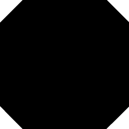 Carrelage Viv octogone noir mat 31.6x31.6cm avec cabochon blanc 6.7x6.7cm