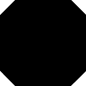 Carrelage Viv octogone noir mat 31.6x31.6cm avec cabochon blanc 6.7x6.7cm