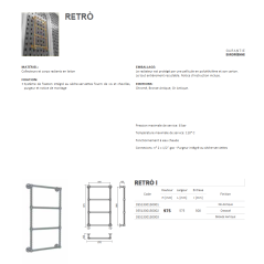 Sèche-serviette radiateur rétro art déco eau chaude or et chromé 975x575mm coretro1