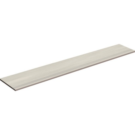 Nez de marche à bord arrondi plat 33x100cm lisse ou strié porce1801 crema