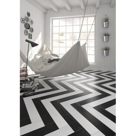 Carrelage imitation parquet moderne noir pur, chambre, 21.8x89.3cm rectifié, Vivarhus noir