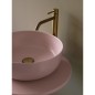 Vasque ronde rose mat en céramique D: 33 hauteur 12.5cm et D:39 hauteur 14cm scaxglam antique pink 54