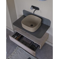 Meuble de salle de bain sur console métallique grise GRG 80x48x20cm vasque tabac 42cm et tiroir 79x20cm scaxplana2