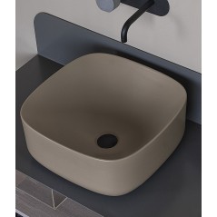 Meuble de salle de bain sur console métallique grise GRG 80x48x20cm vasque tabac 42cm et tiroir 79x20cm scarplana