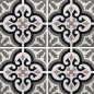 Carrelage ciment véritable décor arabesque 7900-13 20x20cm