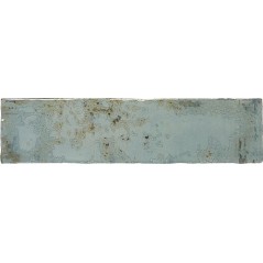 Carrelage métal rouillé vert d'eau brillant mural brique 7.5x30cm apegrunge et navette 4.3x24.3cm picket apegrunge aqua