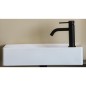 Meuble de salle de bain vasque scaxsoft 45x22cm avec miroir étagère et porte verre noir et cube noir scaxfold51N