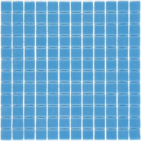 Emaux de verre bleu clair pour les marches de la piscine mosaique salle de bain mosmc-203 antidérapant 2.5x2.5cm sur trame.