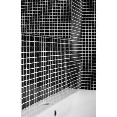 Emaux de verre noir pour le sol de la douche piscine mosaique salle de bain mosmc-901 antidérapant 2.5x2.5cm sur trame.