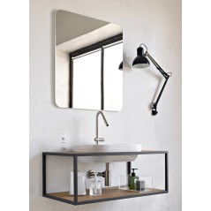 Meuble de salle de bain largeur 90cm profondeur 50cm hauteur 35cm avec une vasque blanc brillant 56x39cm scarframe