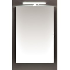 Miroir rectangulaire avec lampe led fixée au dessus scar