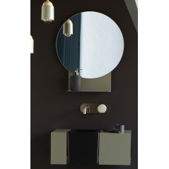 Miroir rond avec étagères largeur 53.5cm hauteur 60cm scar2301