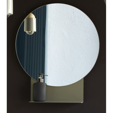 Miroir rond avec étagères largeur 53.5cm hauteur 60cm scar2301