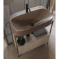 Meuble console de salle de bain structure métal L74.5cm H77.5cm P39cm avec tiroir en bois et vasque céramique scaxdiva 6