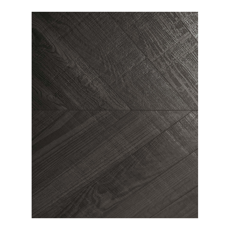 Carrelage imitation parquet chêne noir point de hongrie sol et mur, 9.4x49cm rectifié santawood chevron dark