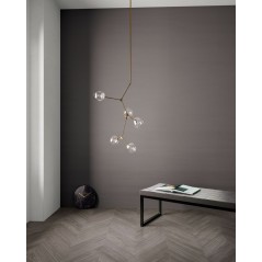 Carrelage imitation parquet bois gris point de hongrie, sol et mur 9.4x49cm rectifié santawood chevron grey