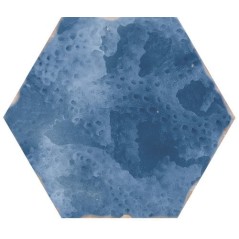 Carrelage hexagonnal bleu mix mat nuancé 13,9x16x1cm, apetouareg bleu