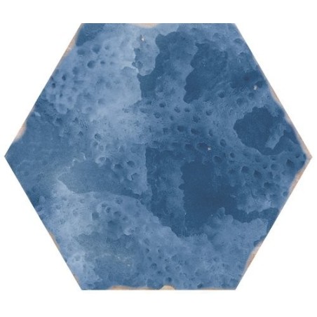 Carrelage hexagonnal bleu mix mat nuancé 13,9x16x1cm, apetouareg bleu