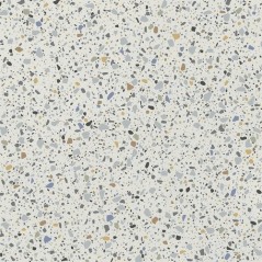 Carrelage imitation terrazzo blanc mat avec grain de couleur rectifié 60X60X1cm apegpoca silken