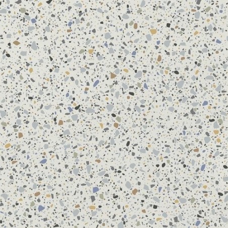 Carrelage imitation terrazzo blanc mat avec grain de couleur rectifié 60X60X1cm apegpoca silken