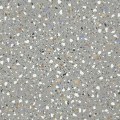 Carrelage imitation terrazzo gris mat avec grain de couleur rectifié 60X60X1cm apegpoca silken grey