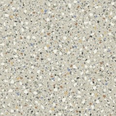 Carrelage imitation terrazzo beige poli brillant avec grain de couleur rectifié 60X60X1cm apegpoca bone