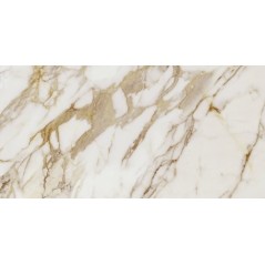 Carrelage imitation marbre blanc et or poli brillant rectifié 60x120cm, apeg calacatta gold