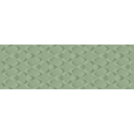 Carrelage moderne vert satiné en relief 25x75x1cm rectifié santaspringpaper 3d-01
