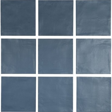 Carrelage bosselé bleu mat 13.8x13.8cm contemporain sol et mur apegdelight blue