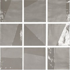 Carrelage bosselé gris mat et brillant 13.8x13.8cm contemporain sol et mur apegdrop grey