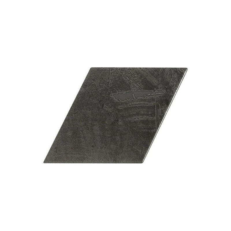 Carrelage imitation ciment liquide brillant noir losange rombo 15x25.9cm brique 7.5x30cm, apegsnap graphite