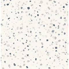 Carrelage effet terrazzo mat 60x60cm, 90x90cm et 120x120cm rectifié sur fond blanc, santadeconcrete medium white