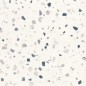 Carrelage effet terrazzo mat 60x60cm, 90x90cm et 120x120cm rectifié sur fond blanc, santadeconcrete medium white