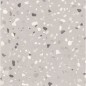 Carrelage effet terrazzo mat 60x60cm, 90x90cm et 120x120cm rectifié sur fond gris clair, santadeconcrete medium perle