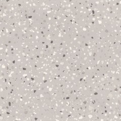 Carrelage effet terrazzo mat 60x60cm, 90x90cm et 120x120cm rectifié sur fond gris clair, santadeconcrete medium perle