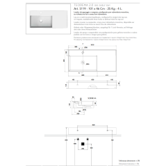 Vasque en céramique émaillée scateoreme 2.0 blanc et noir mat , à poser ou suspendu 100x46x14 cm 5119DX