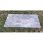 Margelle piscine, plate en pierre gris 61X30.5X5cm bord droit et bord rond,  artx travertin silver